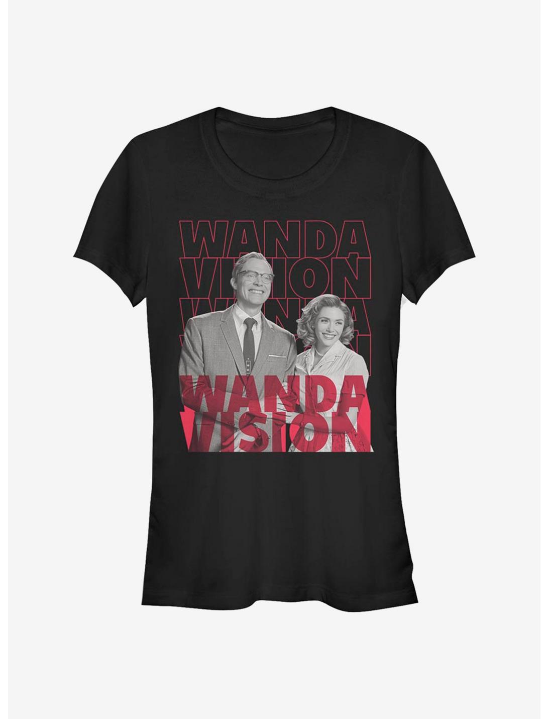 Marvel WandaVision Repeating Text Girls T-Shirt, BLACK, hi-res