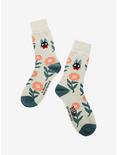 Studio Ghibli Kiki's Delivery Service Jiji Floral Crew Socks - BoxLunch Exclusive, , hi-res