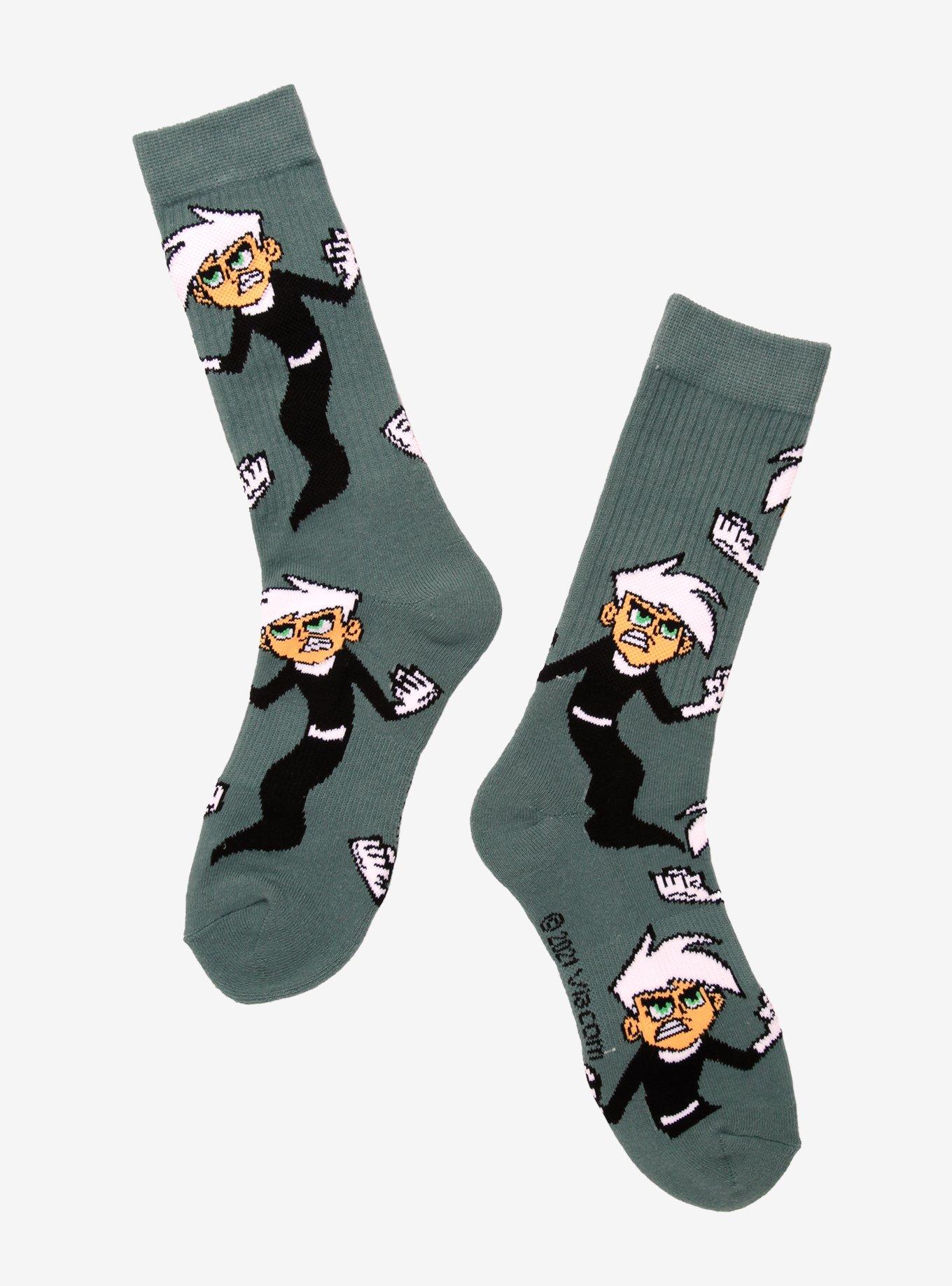Danny Phantom Allover Print Crew Socks - BoxLunch Exclusive, , hi-res