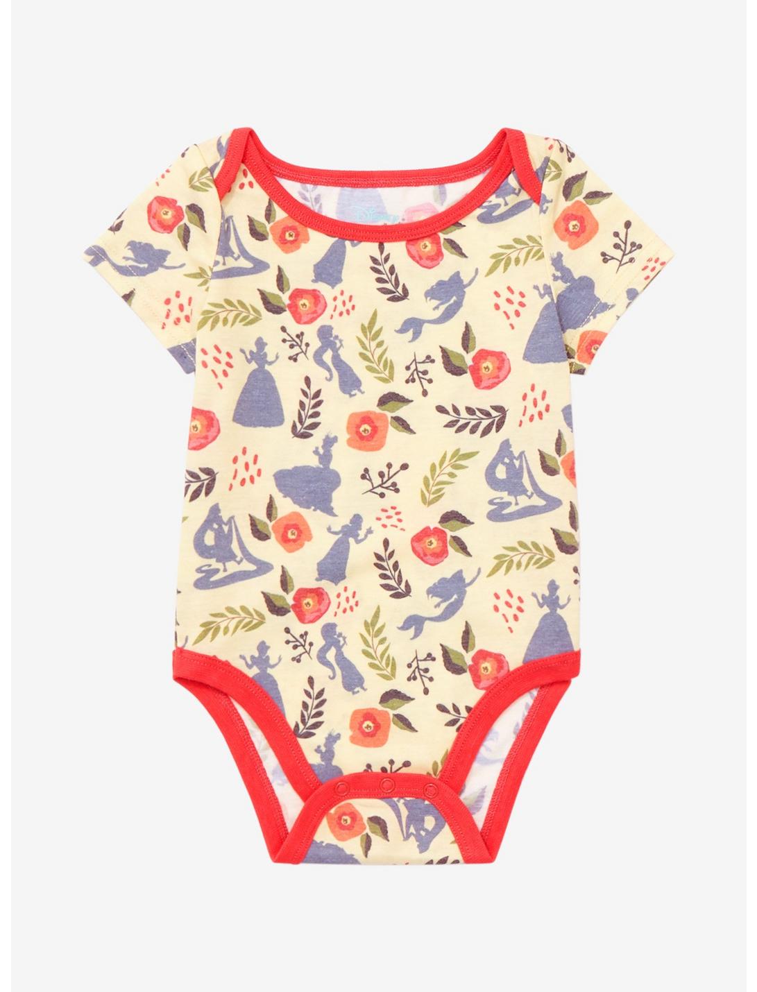 Disney Princess Silhouette Allover Print Infant One-Piece - BoxLunch Exclusive, NATURAL, hi-res