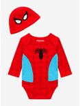 Marvel Spider-Man Suit Infant One-Piece - BoxLunch Exclusive, RED, hi-res