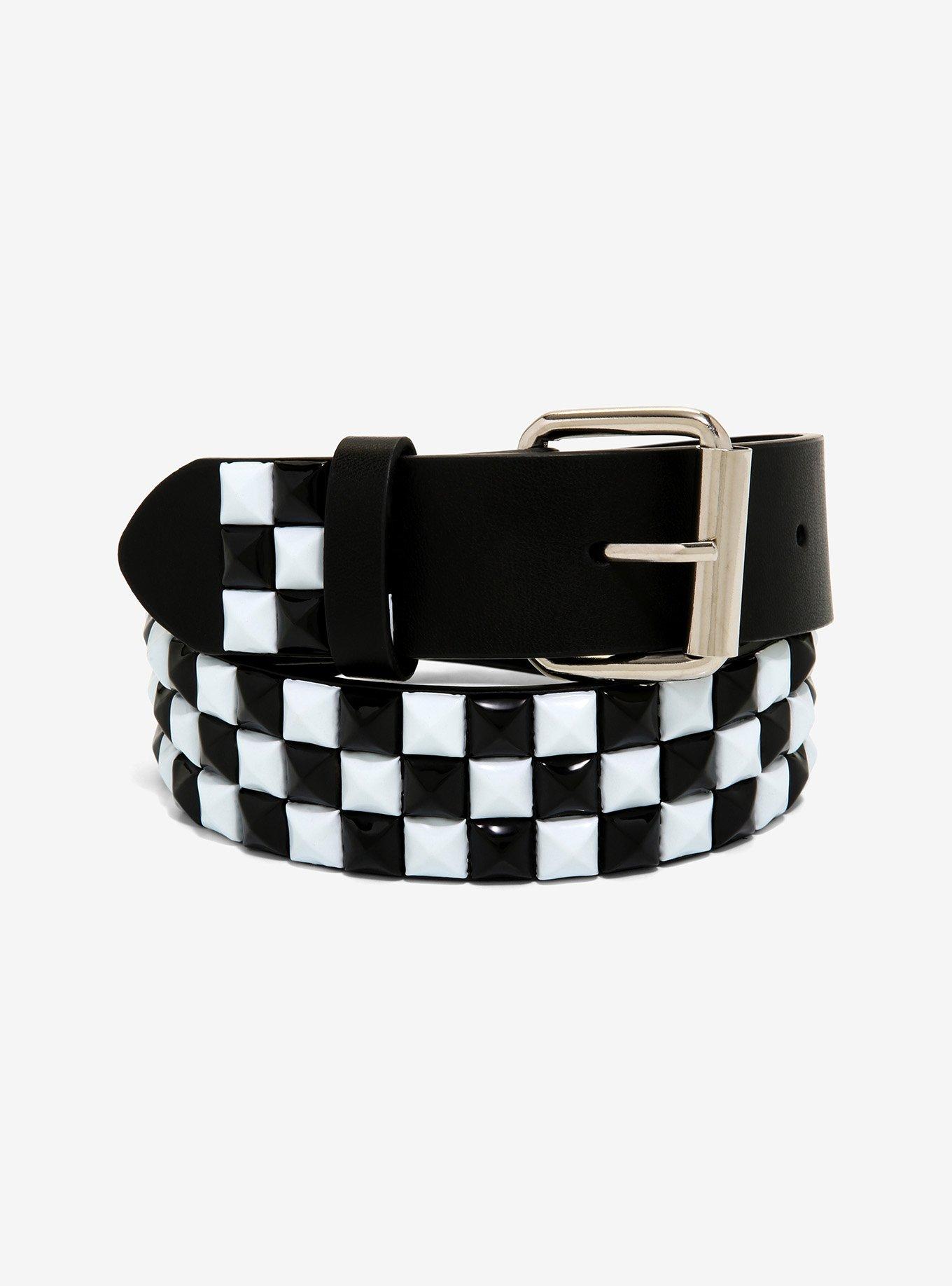 Black & White Checkered Web Belt