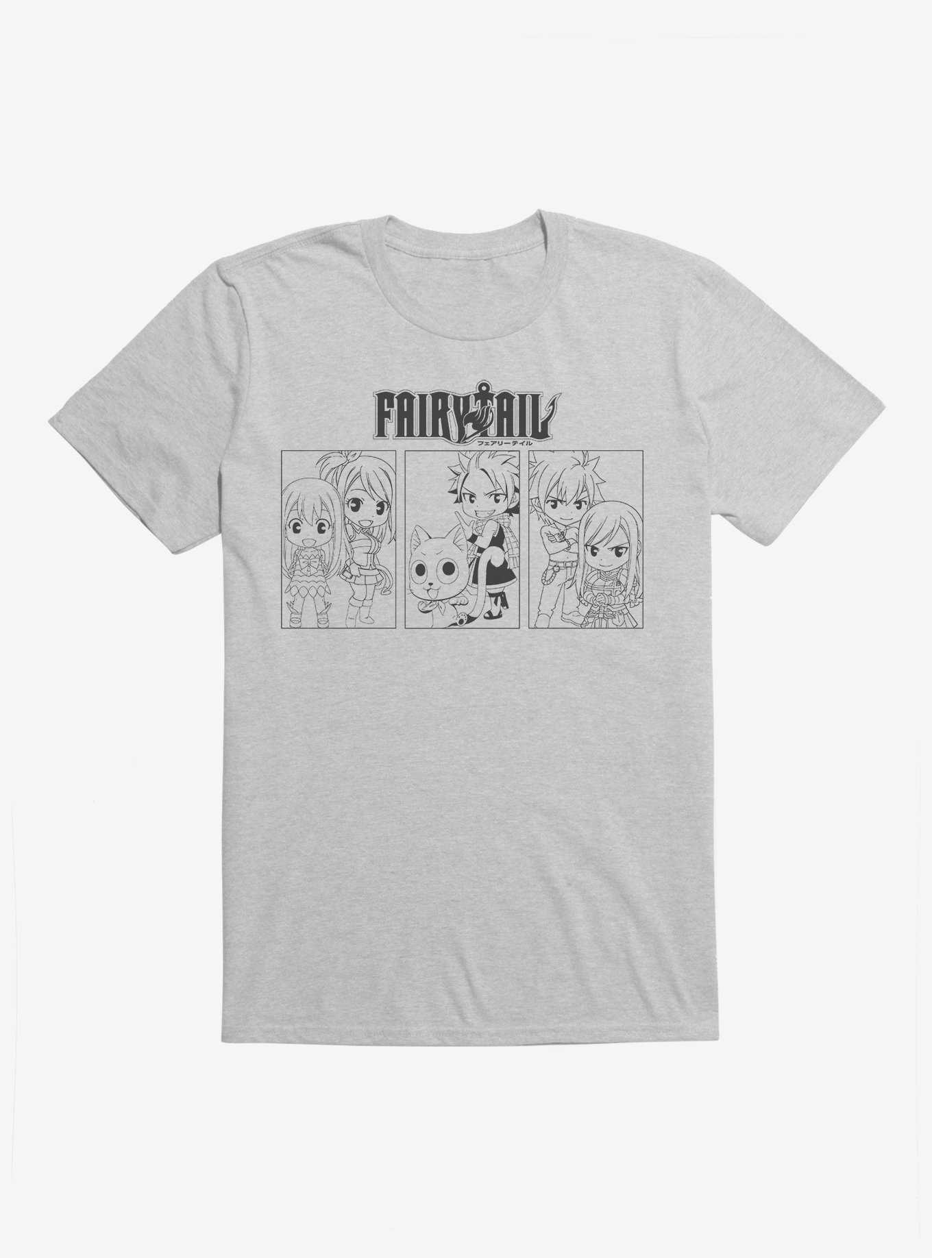 Fairy Tail Characters T-Shirt, HEATHER GREY, hi-res