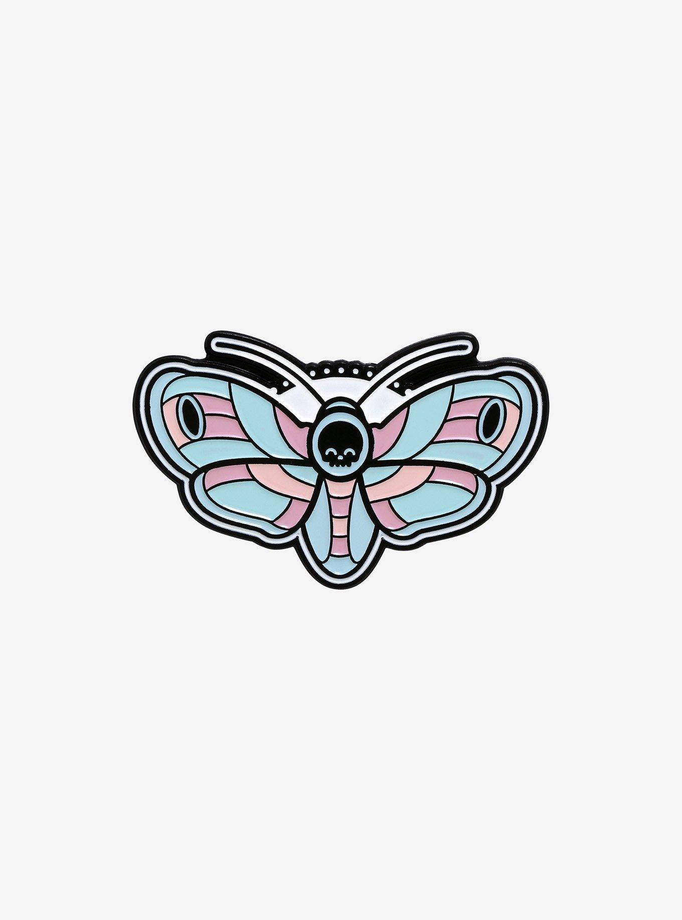 Kawaii Krypt Pastel Moth Enamel Pin, , hi-res