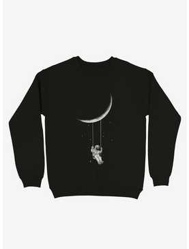Astronaut Moon Swing Black Sweatshirt, , hi-res