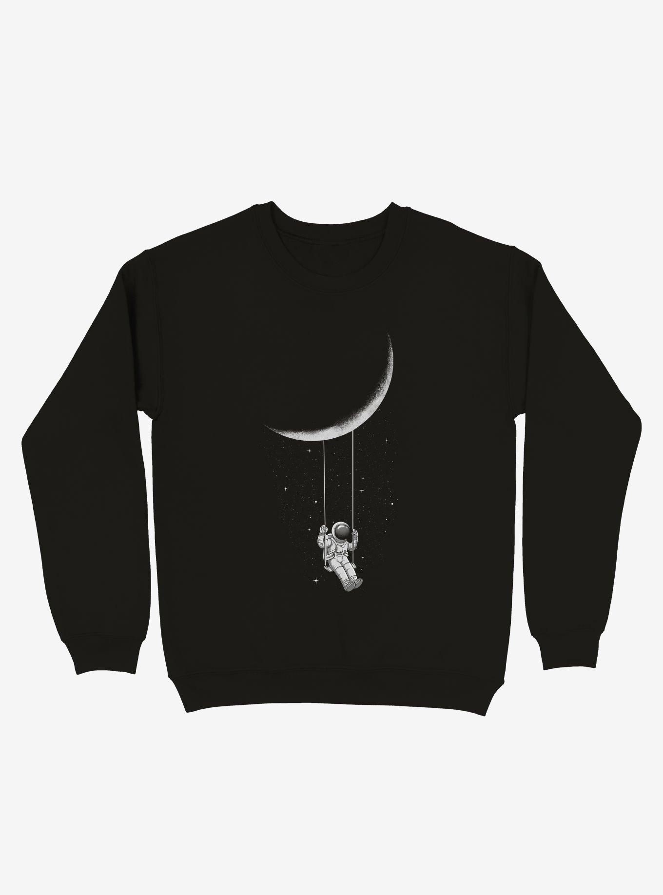 Astronaut Moon Swing Black Sweatshirt, , hi-res