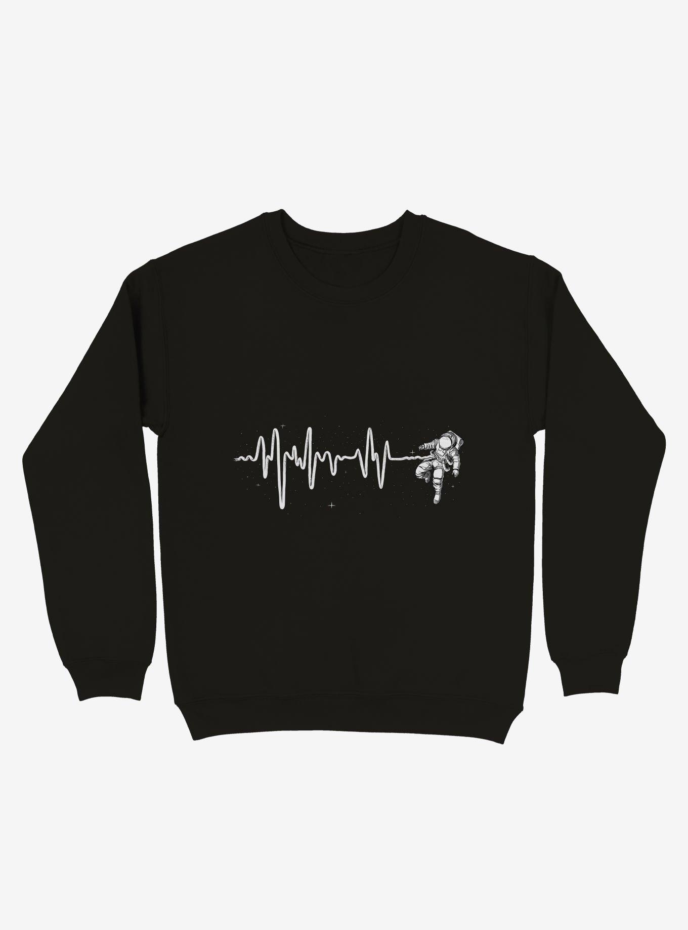 Astronaut Space Heartbeat Black Sweatshirt, , hi-res