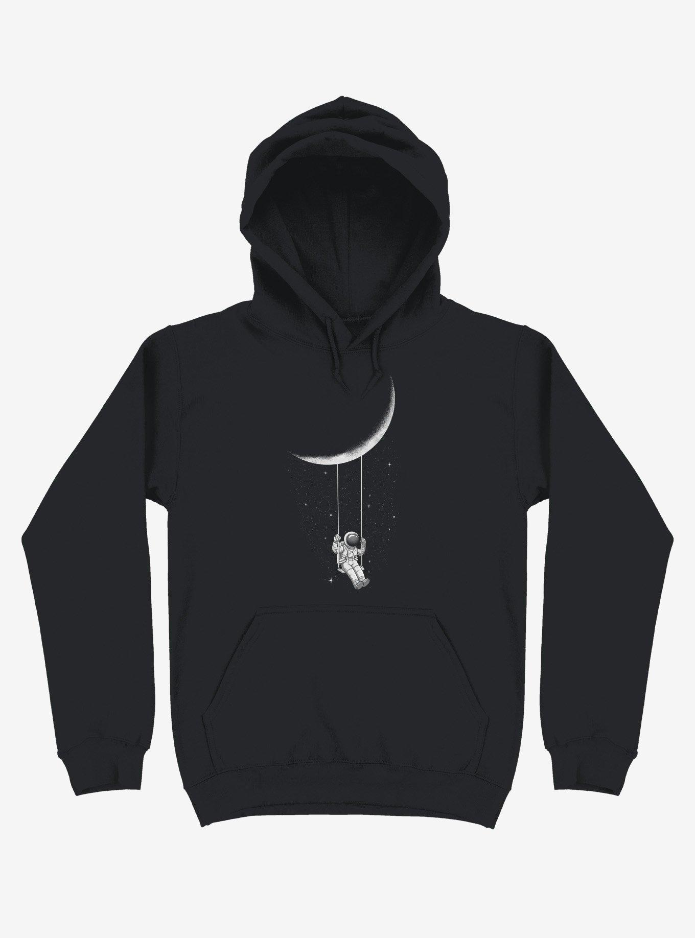 Astronaut Moon Swing Black Hoodie, BLACK, hi-res