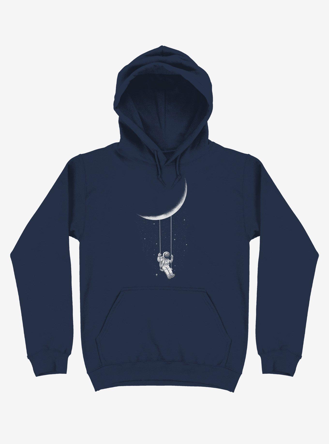 Astronaut Moon Swing Navy Blue Hoodie, , hi-res