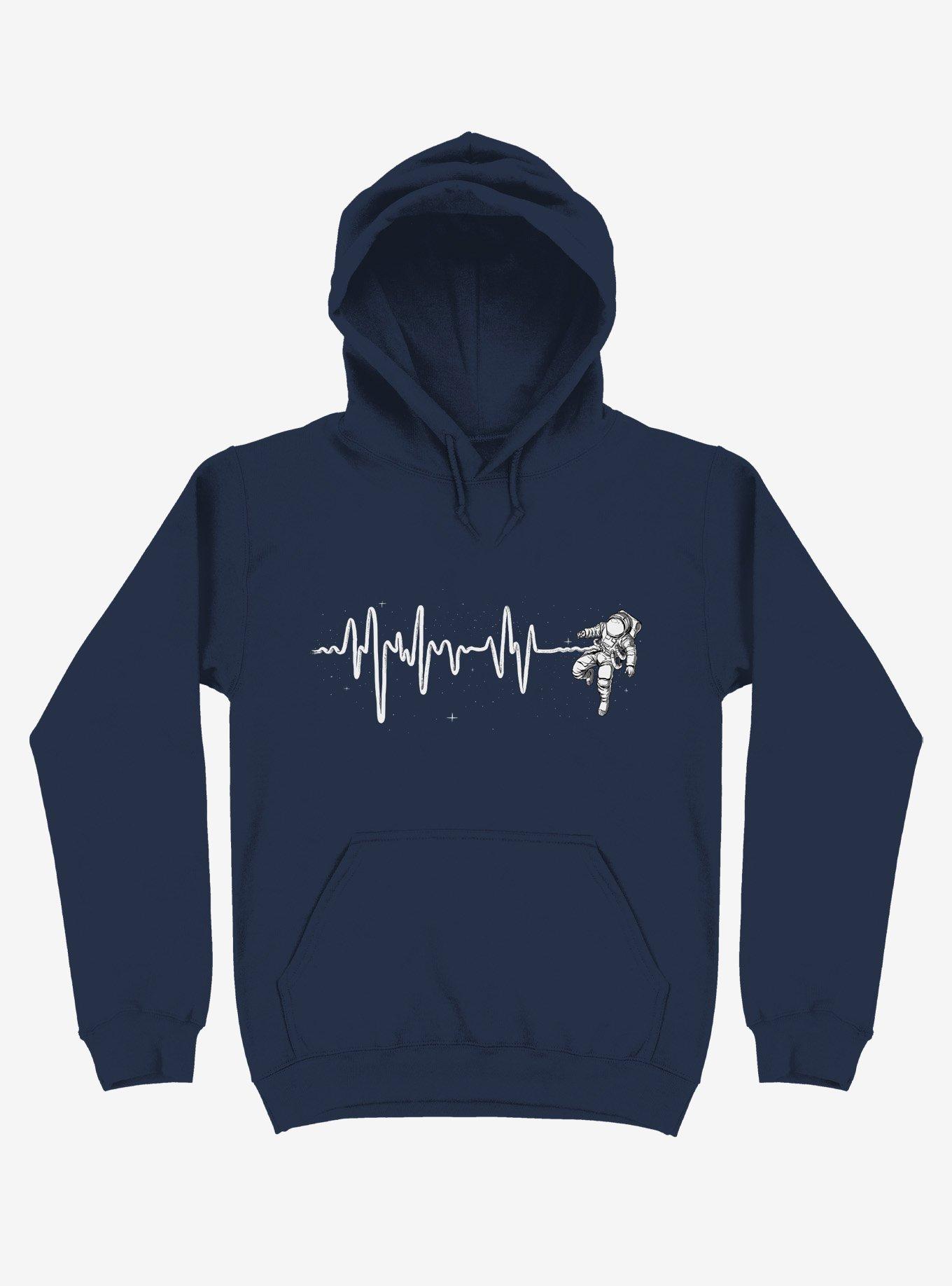 THRDLESS Astronaut Space Heartbeat Navy Blue Hoodie