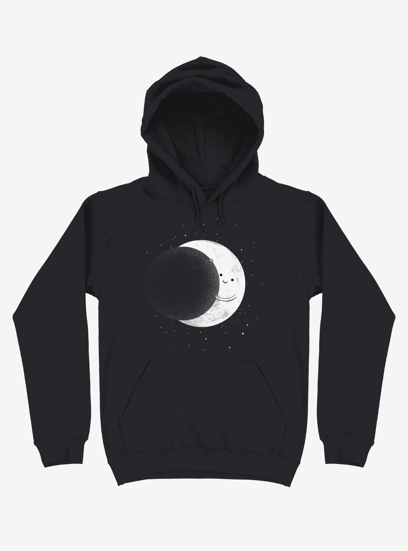 Slide Moon Space Show Black Hoodie, BLACK, hi-res