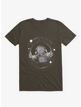 Astronaut Holding Black Hole Brown T-Shirt, , hi-res