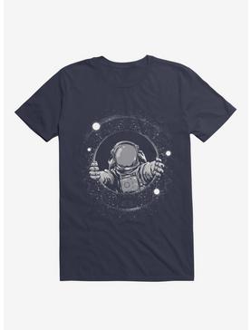 Astronaut Holding Black Hole Navy Blue T-Shirt, , hi-res