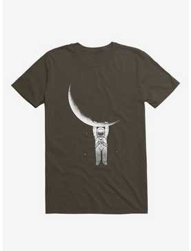 Astronaut Holding On To Moon Brown T-Shirt, , hi-res