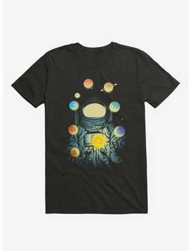 Astronaut Juggling Planets Black T-Shirt, , hi-res