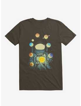 Astronaut Juggling Planets Brown T-Shirt, , hi-res