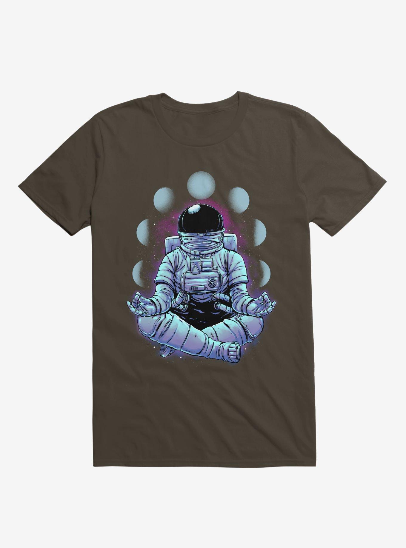 Astronaut Meditation Brown T-Shirt