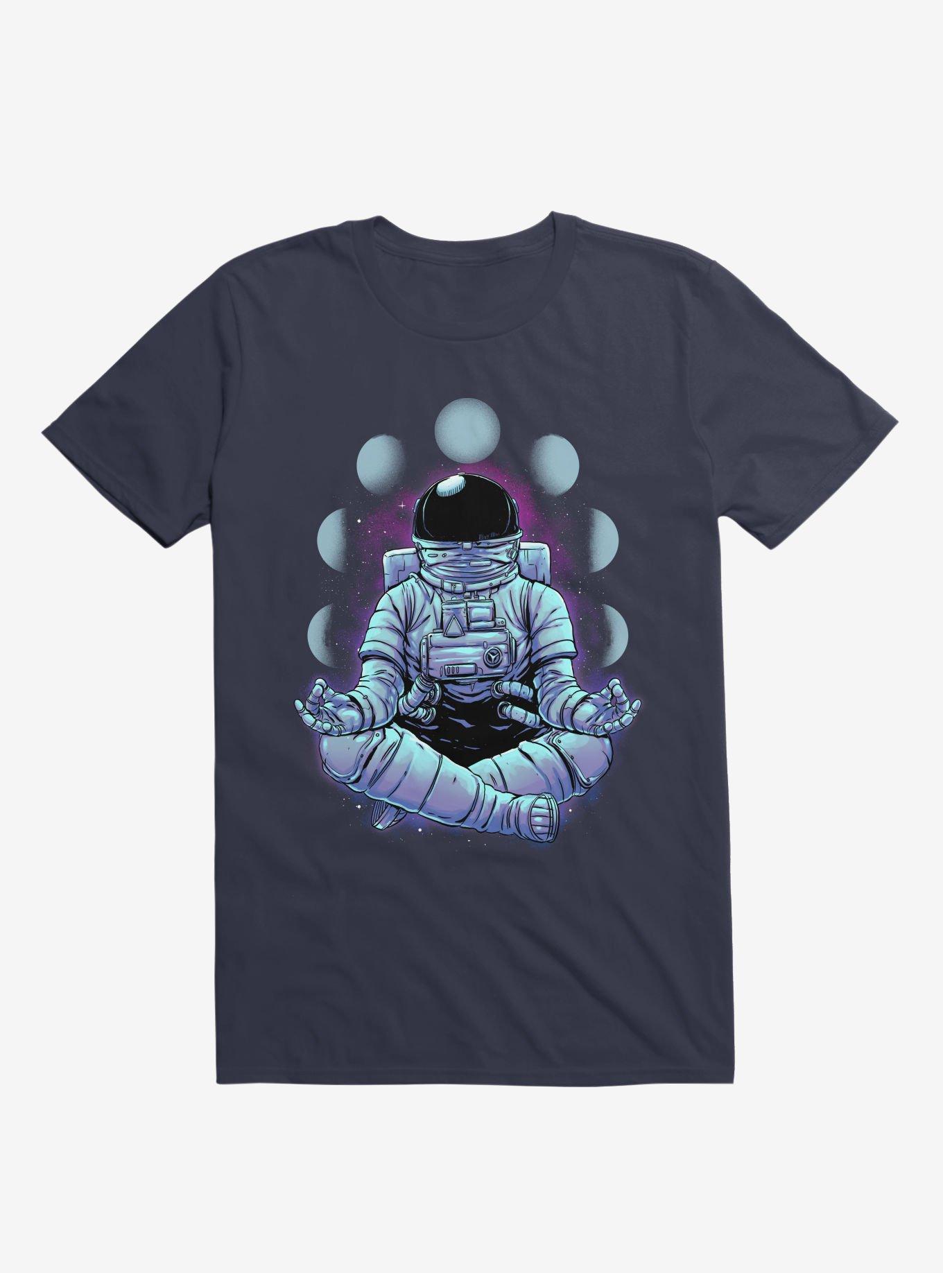 Astronaut Meditation Navy Blue T-Shirt, NAVY, hi-res