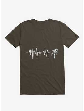 Astronaut Space Heartbeat Brown T-Shirt, , hi-res
