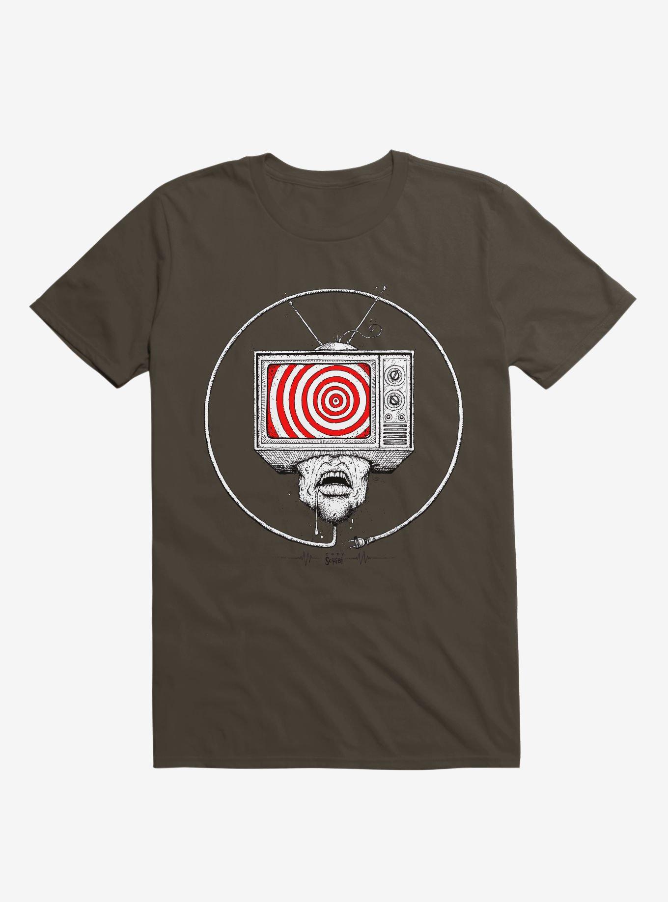 Bad Connection Trance T.V. Brown T-Shirt, BROWN, hi-res