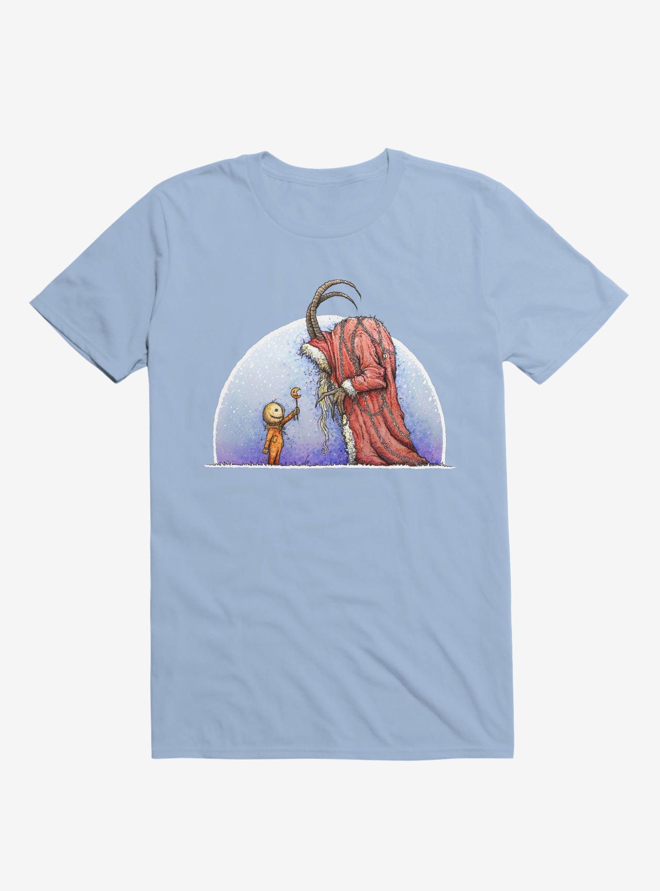 Holiday Horrors Meet Krampus Light Blue T-Shirt, LIGHT BLUE, hi-res
