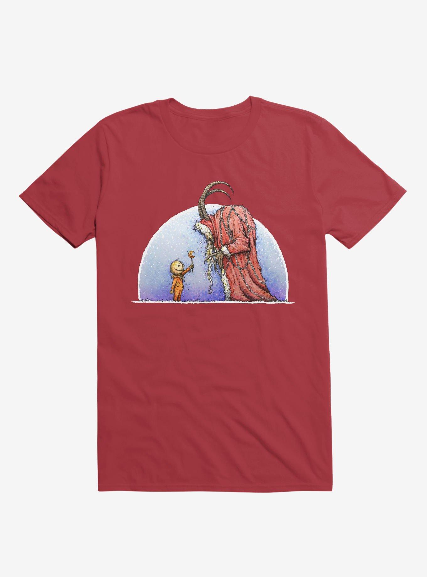 Holiday Horrors Meet Krampus Red T-Shirt, RED, hi-res