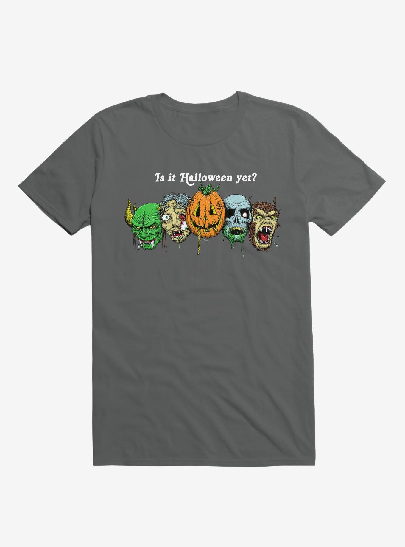 Is It Halloween Yet? Charcoal Grey T-Shirt, CHARCOAL, hi-res