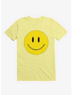 You're Too Close Smile Face Corn Silk Yellow T-Shirt, , hi-res