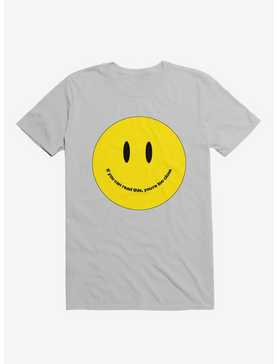 You're Too Close Smile Face Ice Grey T-Shirt, , hi-res