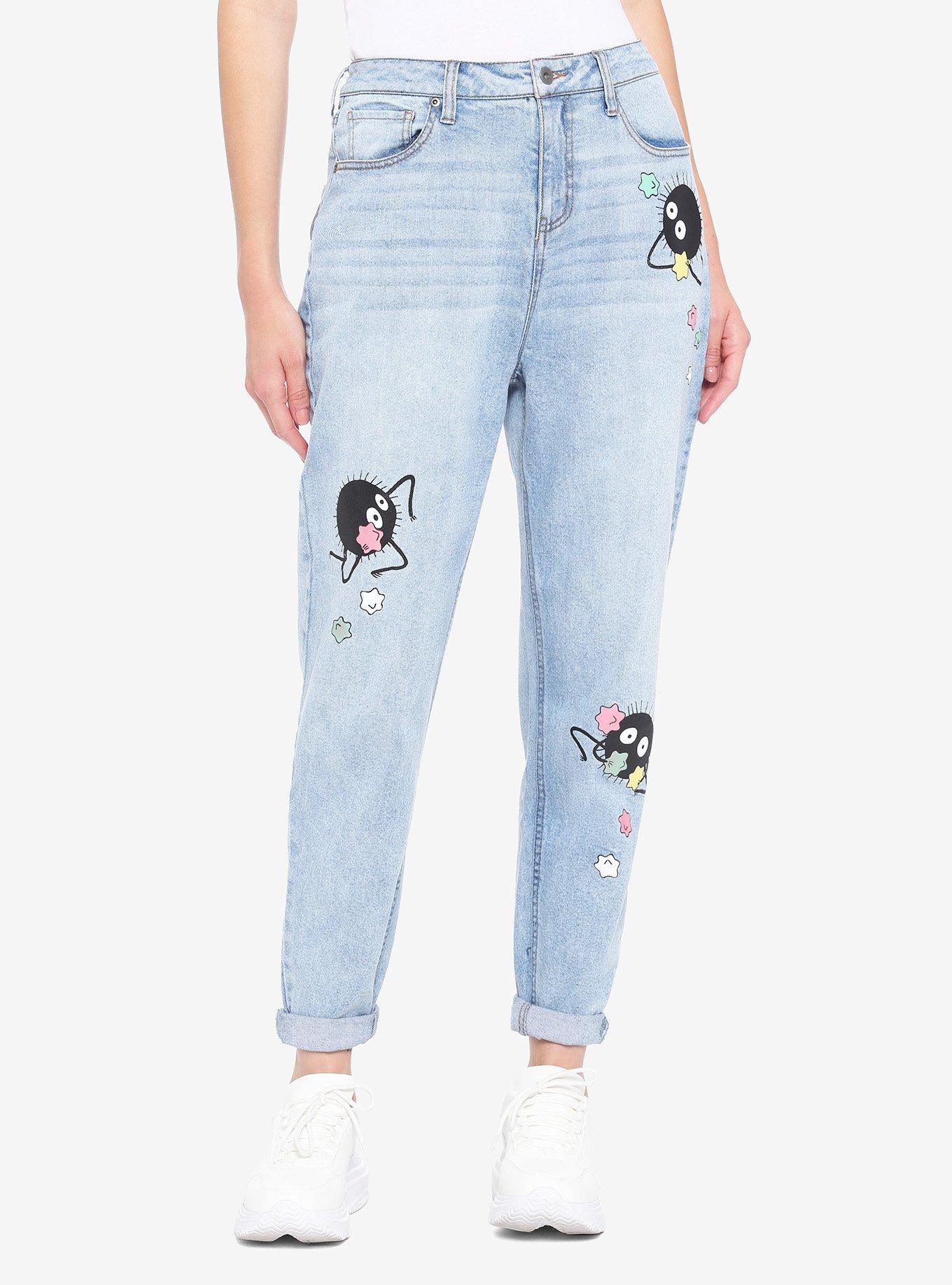 Studio Ghibli Spirited Away Soot Sprites Denim Mom Jeans, MULTI, hi-res