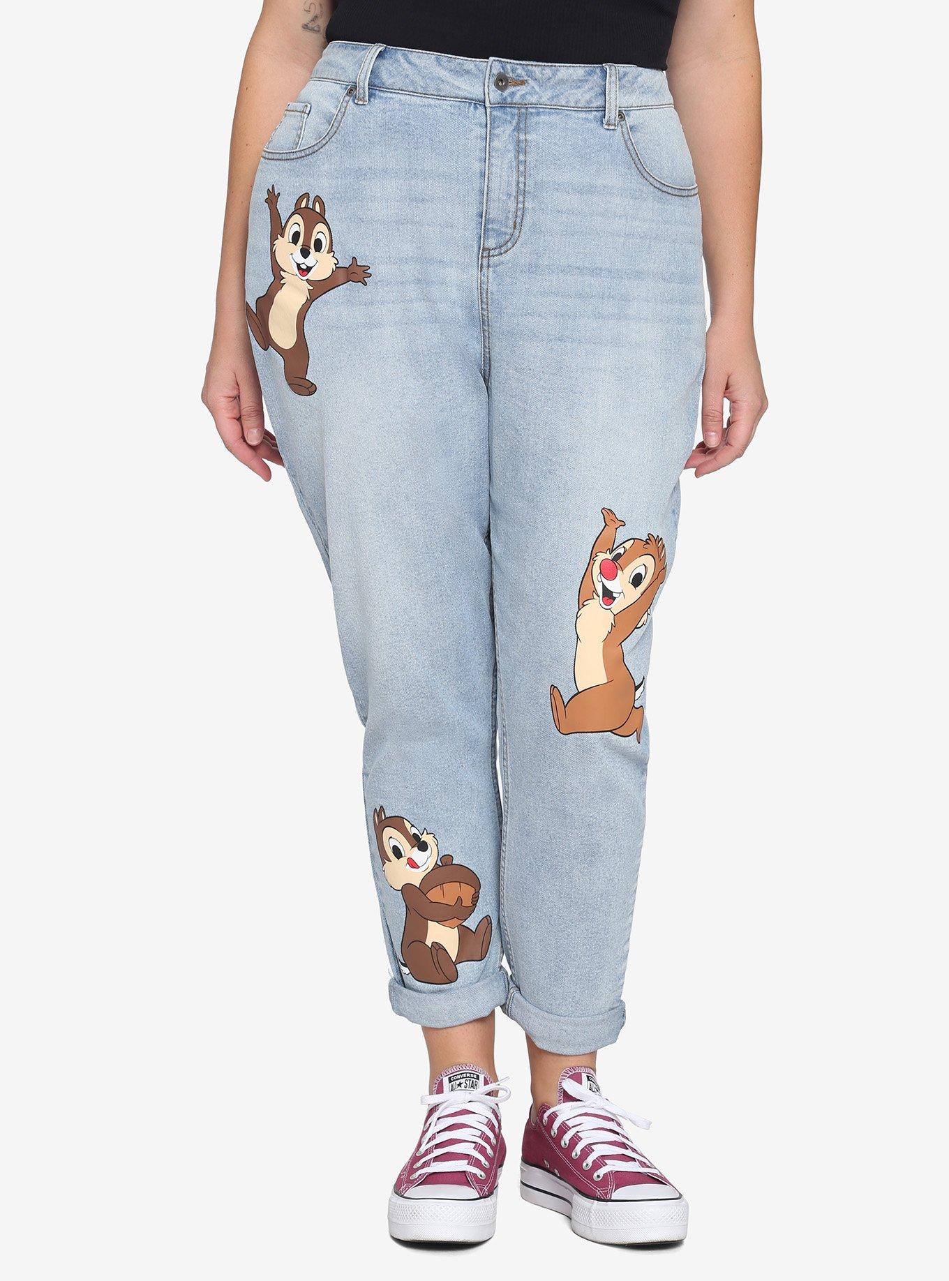 Disney Chip 'N Dale Mom Jeans Plus Size, MULTI, hi-res