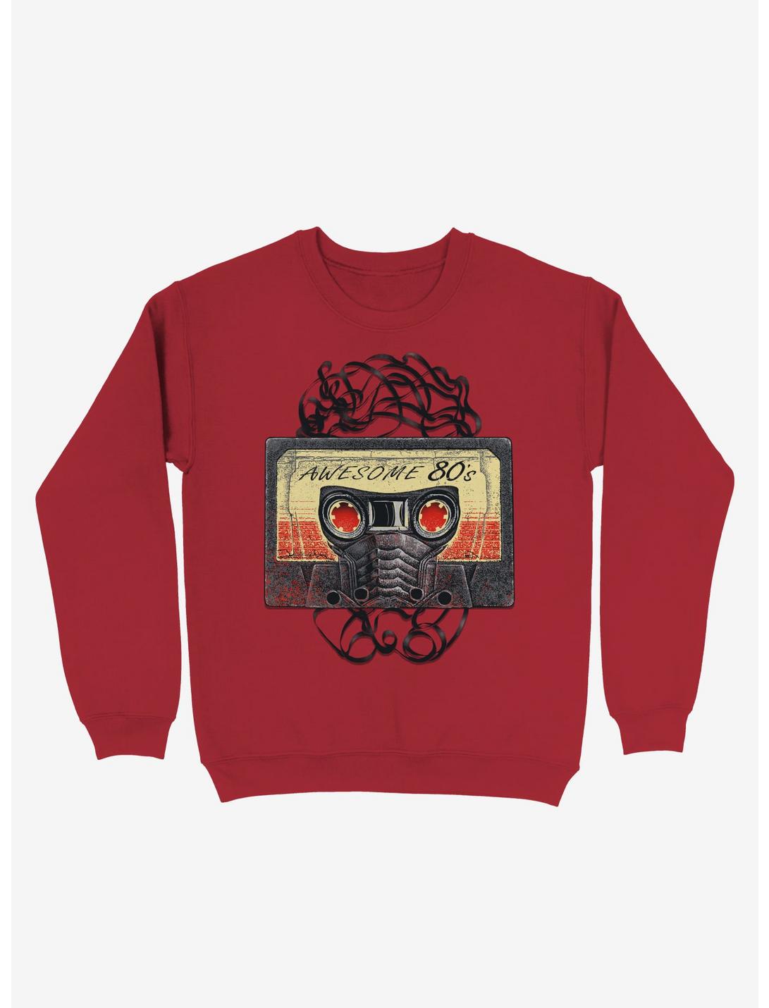 Awesome 80's Mixtape Red Sweatshirt, RED, hi-res