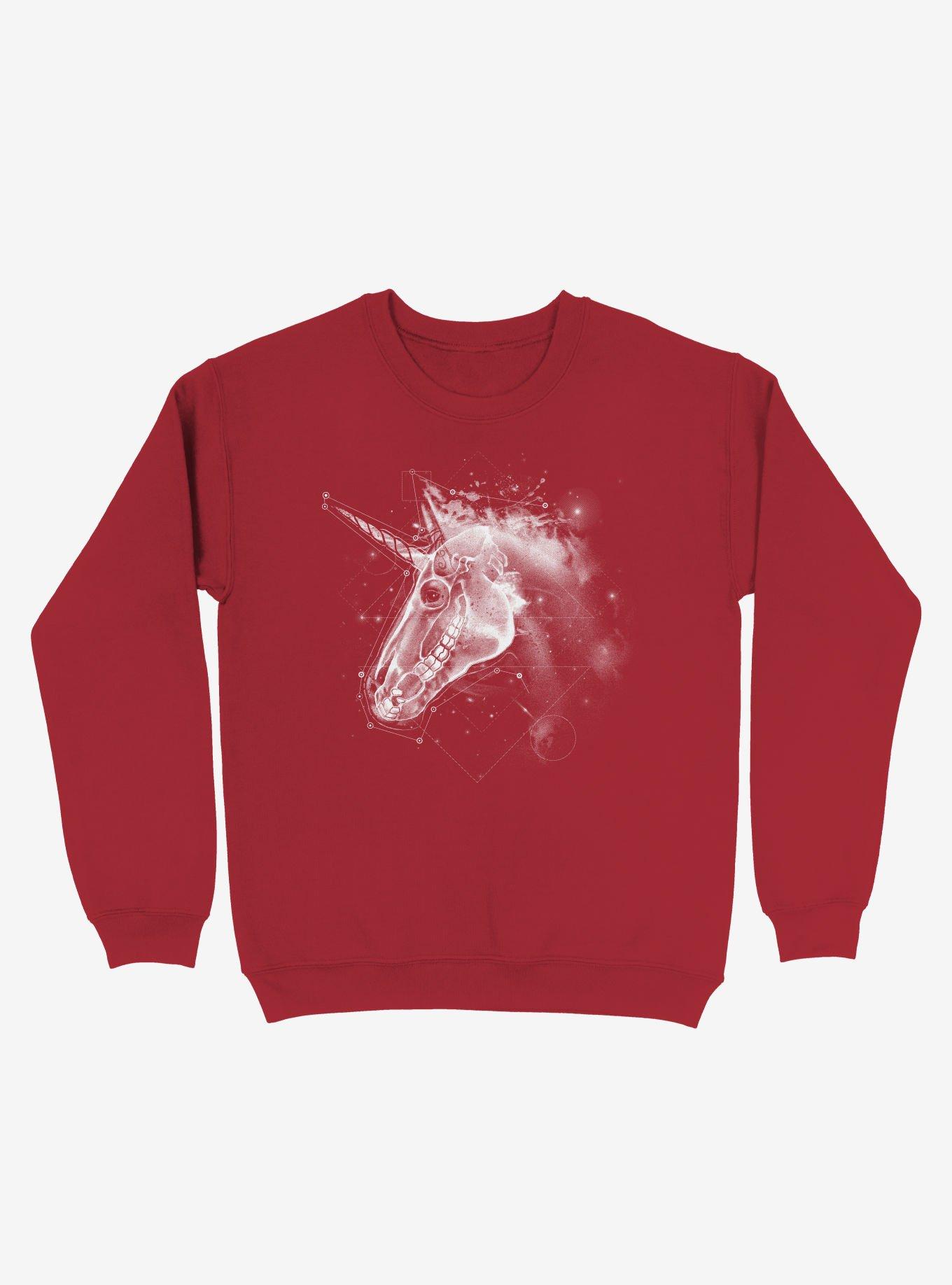 Space Constellation Unicorn Red Sweatshirt, RED, hi-res