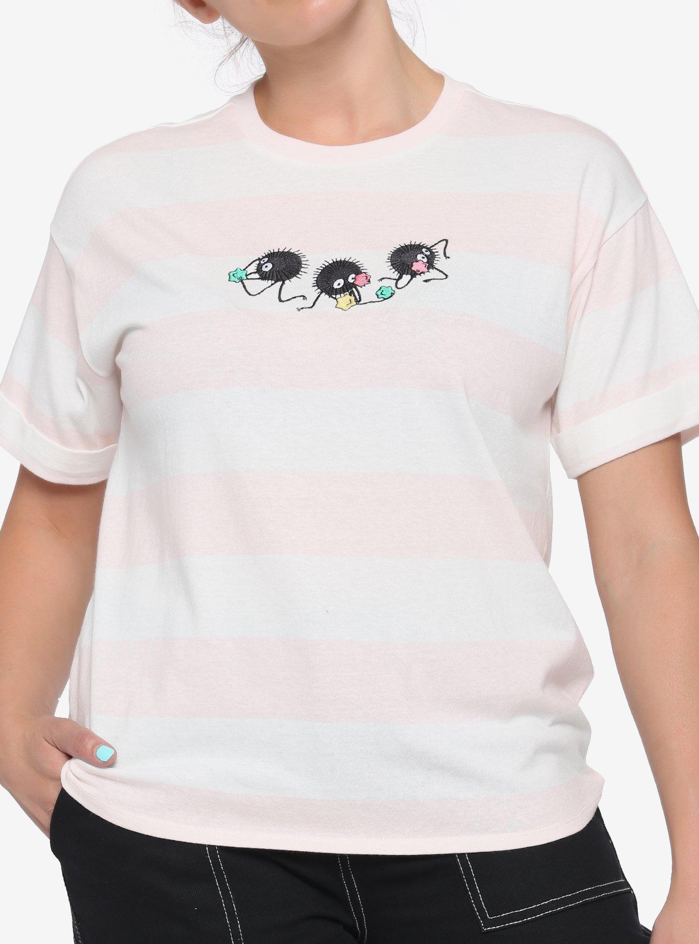 Studio Ghibli Spirited Away Soot Sprite Stripe Girls Crop T-Shirt, MULTI, hi-res