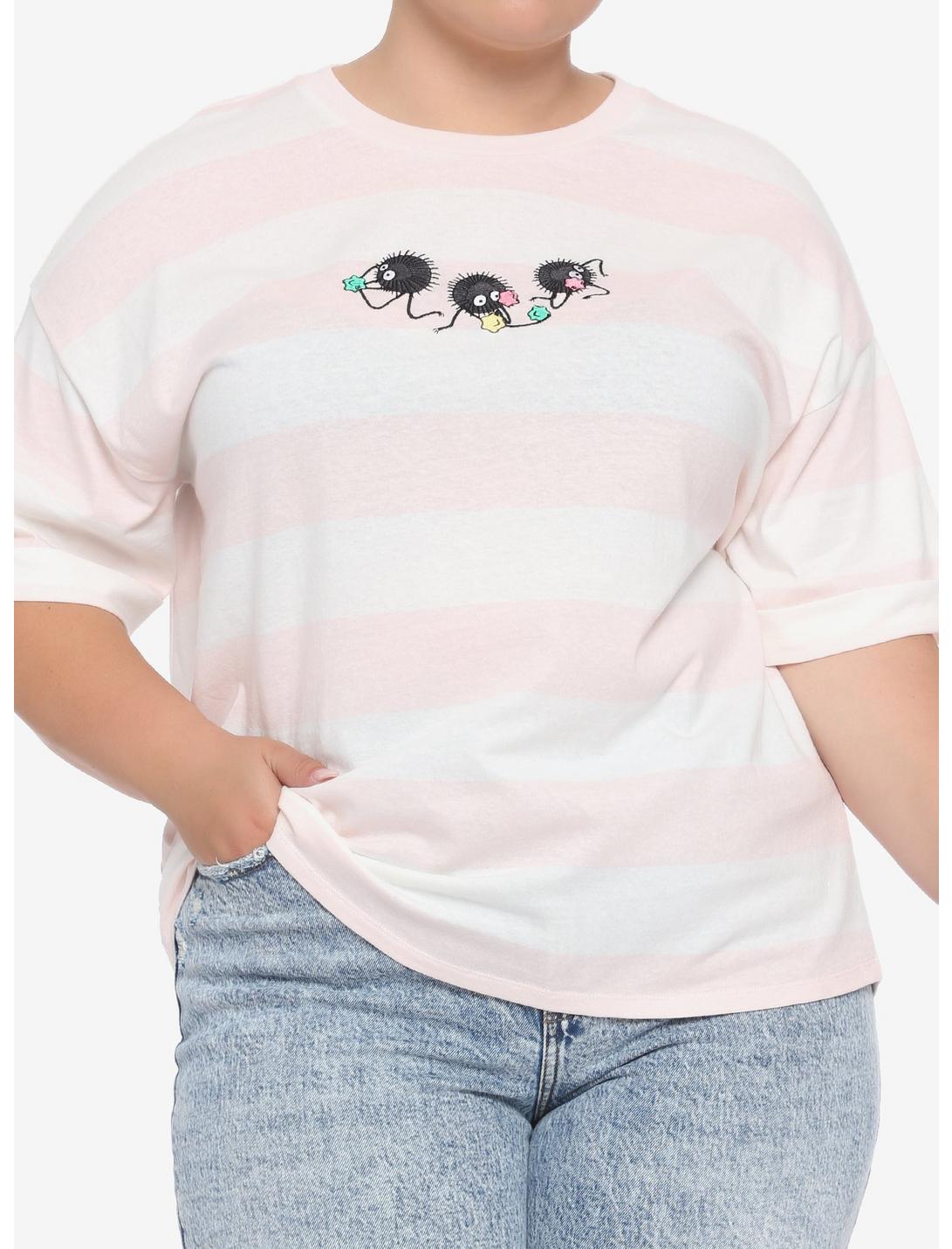 Studio Ghibli Spirited Away Soot Sprite Stripe Girls Crop T-Shirt Plus Size, MULTI, hi-res