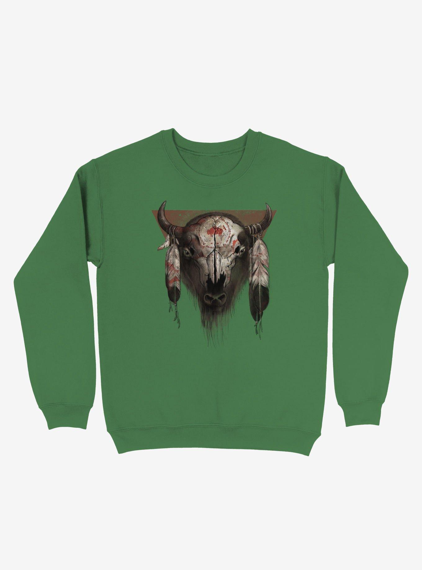 Tatanka Bison Head Kelly Green Sweatshirt, , hi-res