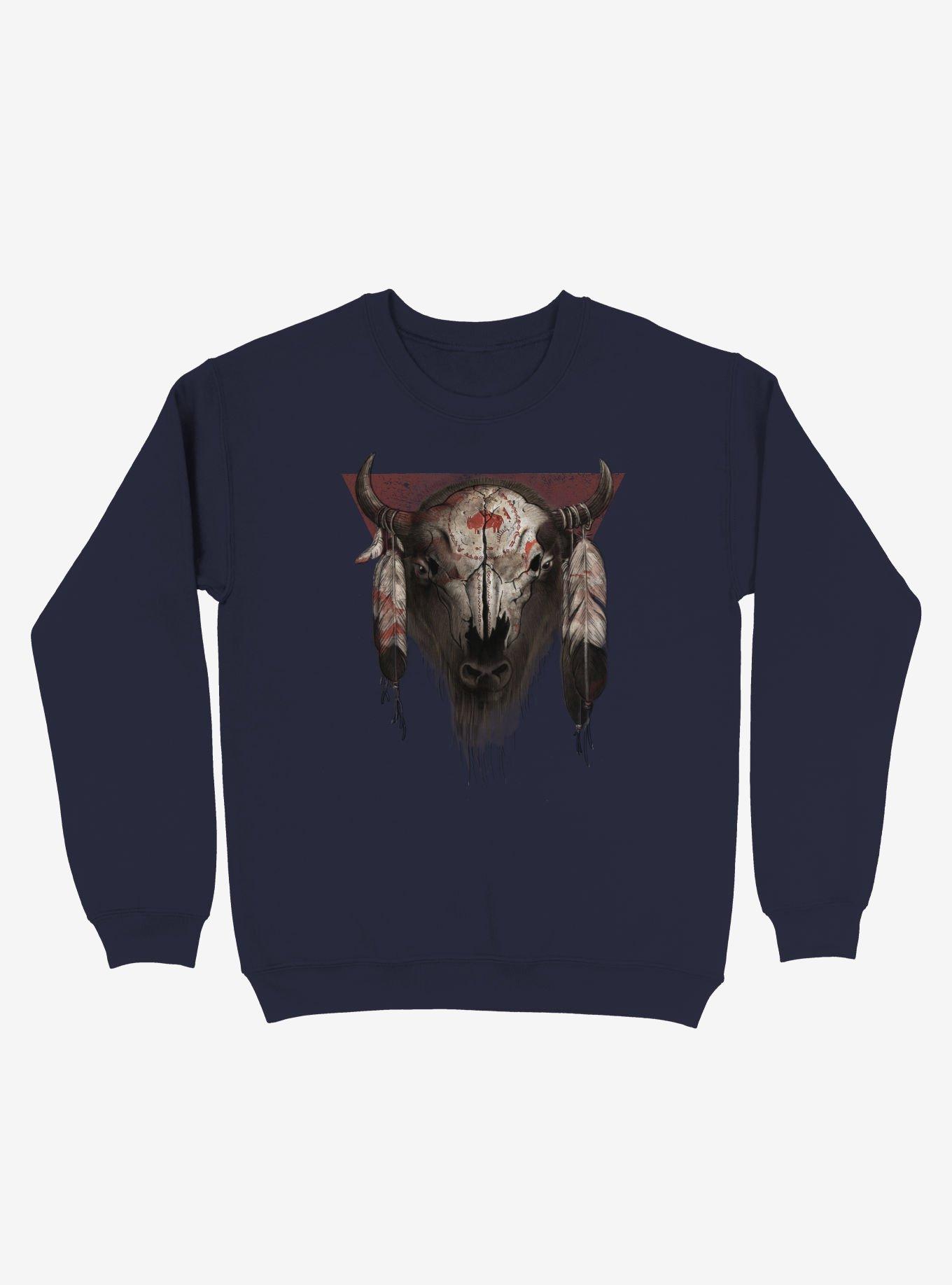 Tatanka Bison Head Navy Blue Sweatshirt, , hi-res