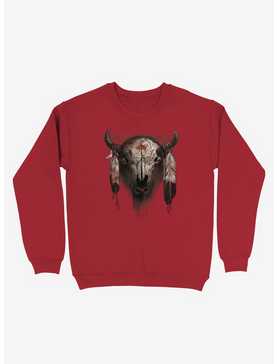 Tatanka Bison Head Red Sweatshirt, , hi-res