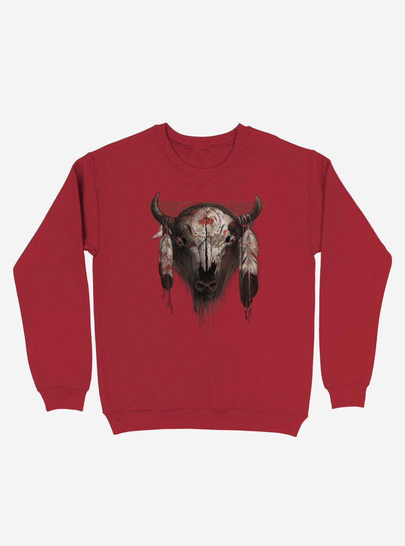 Tatanka Bison Head Red Sweatshirt, , hi-res