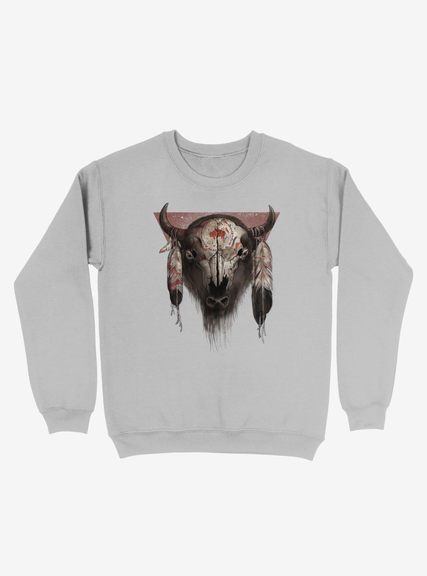 Tatanka Bison Head Silver Sweatshirt, , hi-res