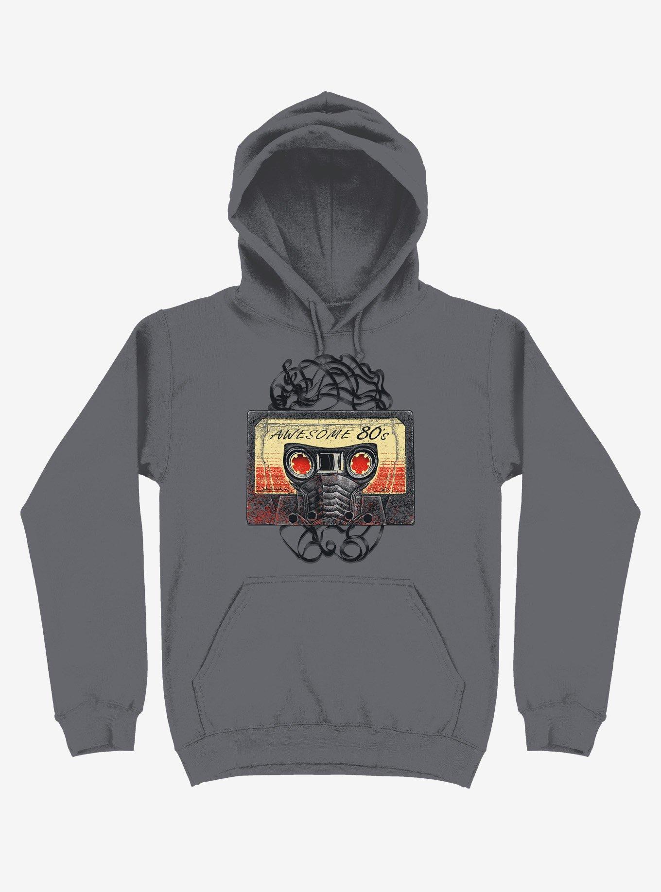 Awesome 80's Mixtape Charcoal Grey Hoodie, CHARCOAL, hi-res