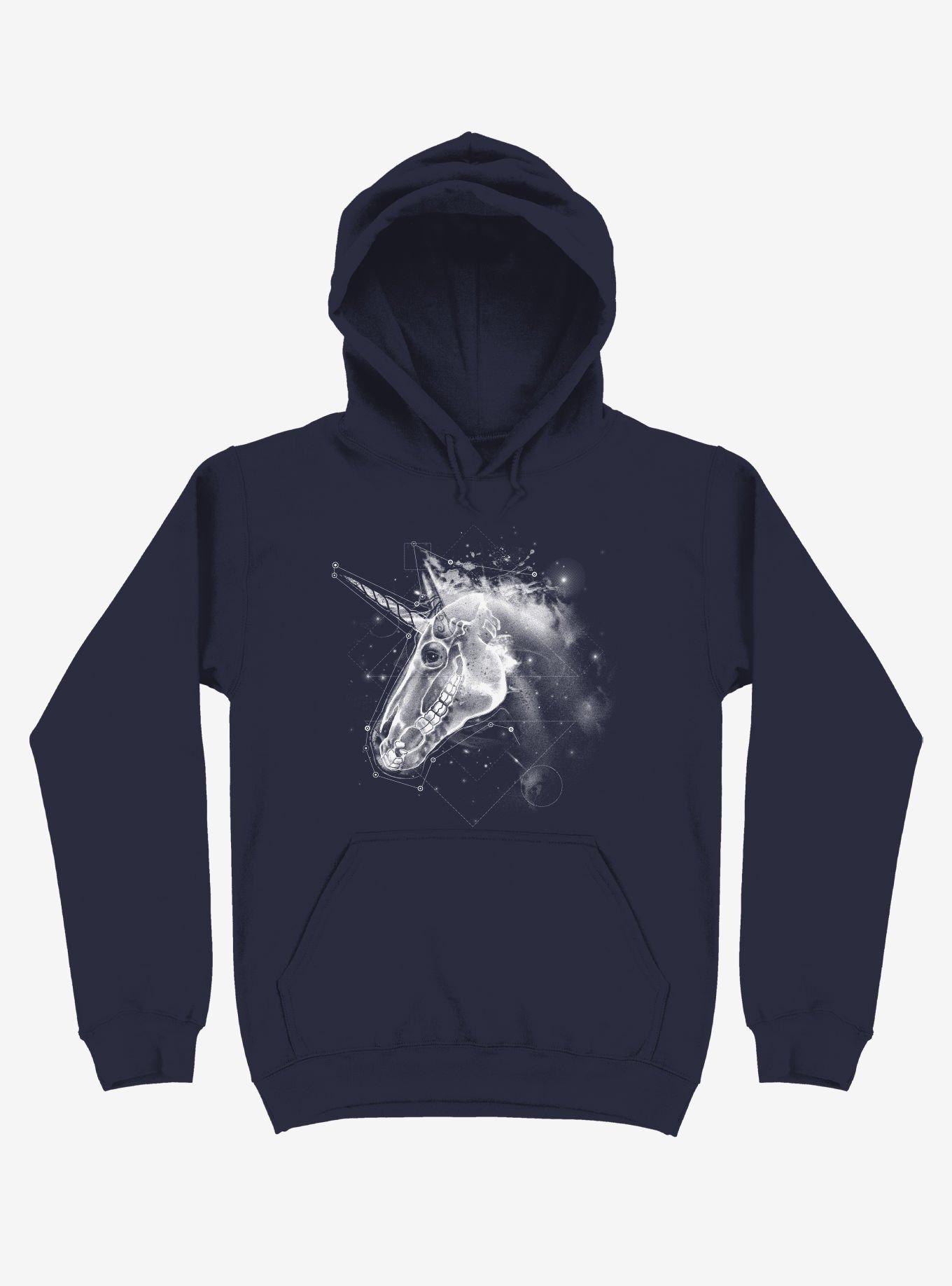 Space Constellation Unicorn Navy Blue Hoodie, , hi-res
