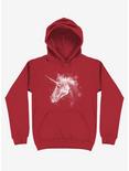 Space Constellation Unicorn Red Hoodie, RED, hi-res