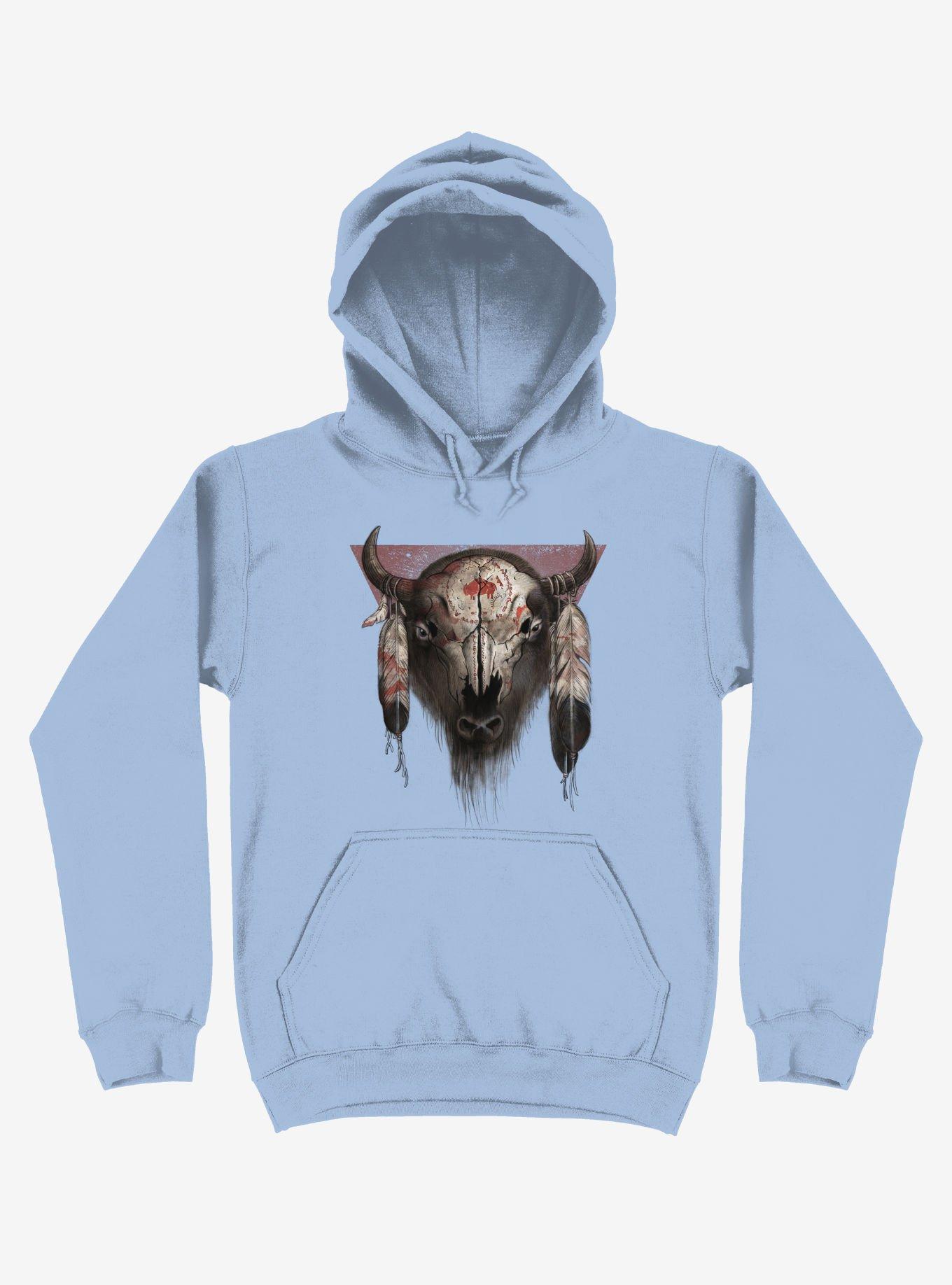 Tatanka Bison Head Light Blue Hoodie, , hi-res