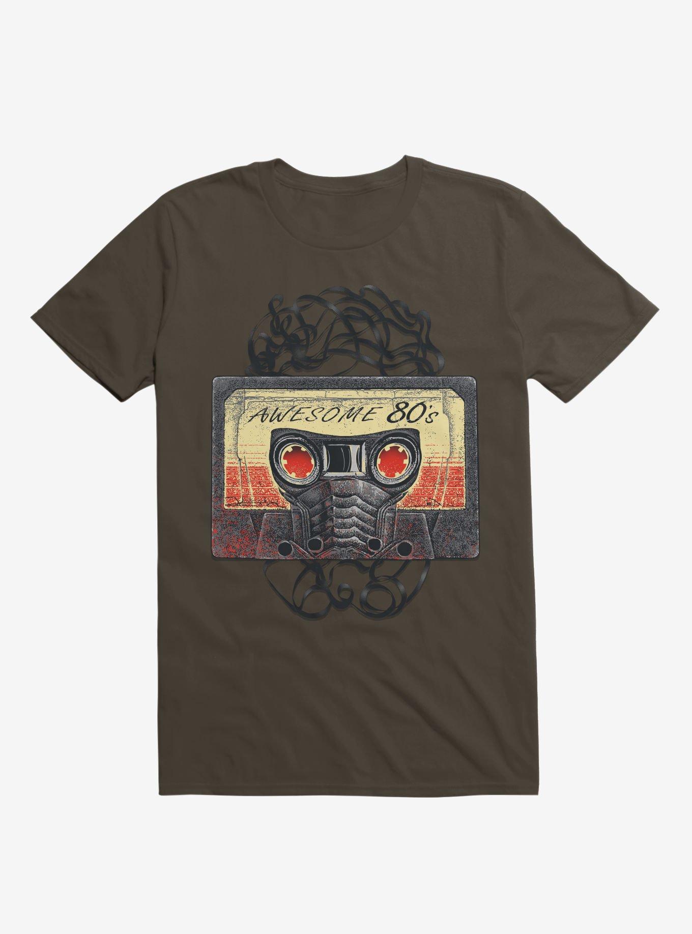 Awesome 80's Mixtape Brown T-Shirt, , hi-res