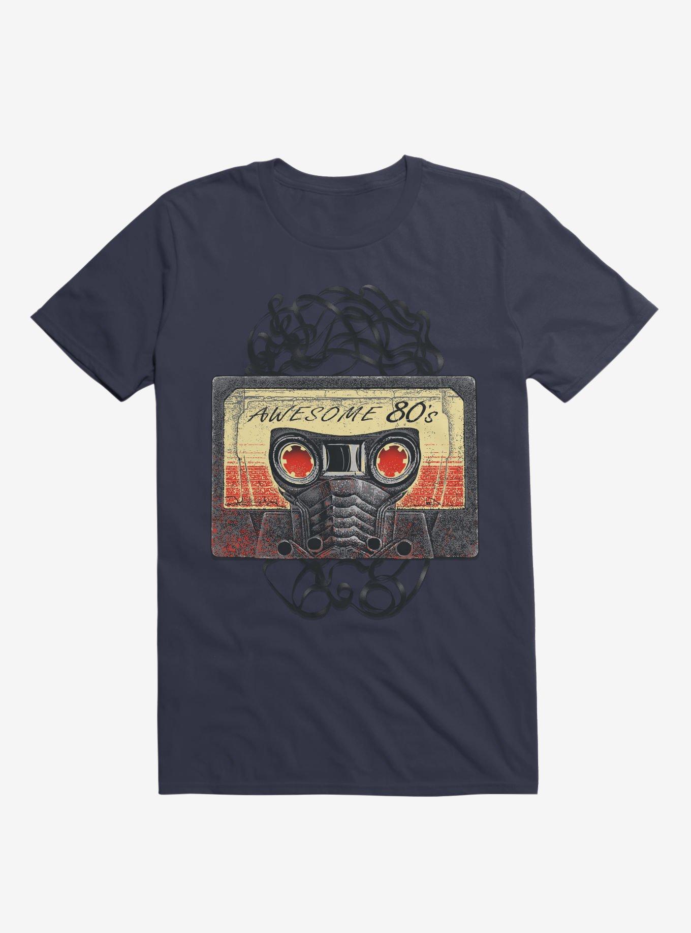Awesome 80's Mixtape Navy Blue T-Shirt, , hi-res