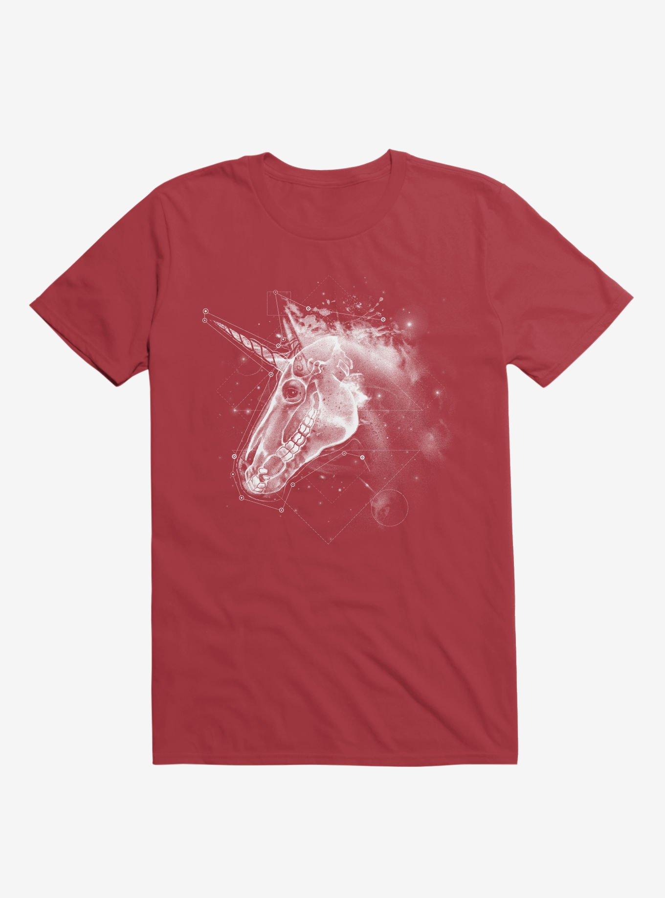 Space Constellation Unicorn Red T-Shirt, RED, hi-res