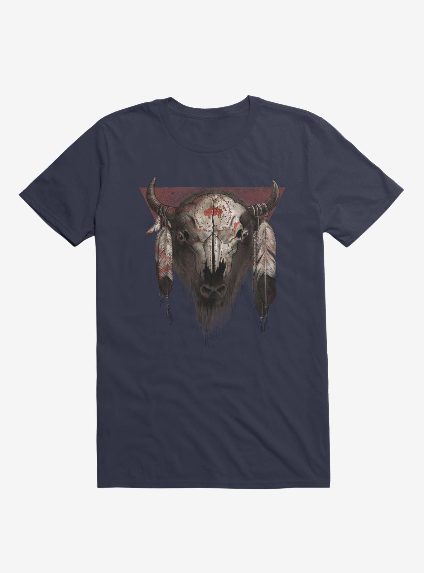 Tatanka Bison Head Navy Blue T-Shirt, NAVY, hi-res