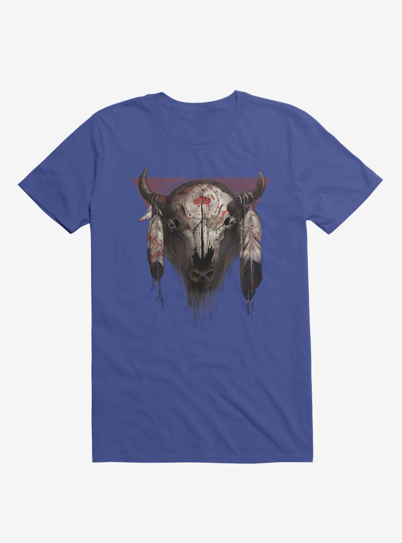 Tatanka Bison Head Royal Blue T-Shirt