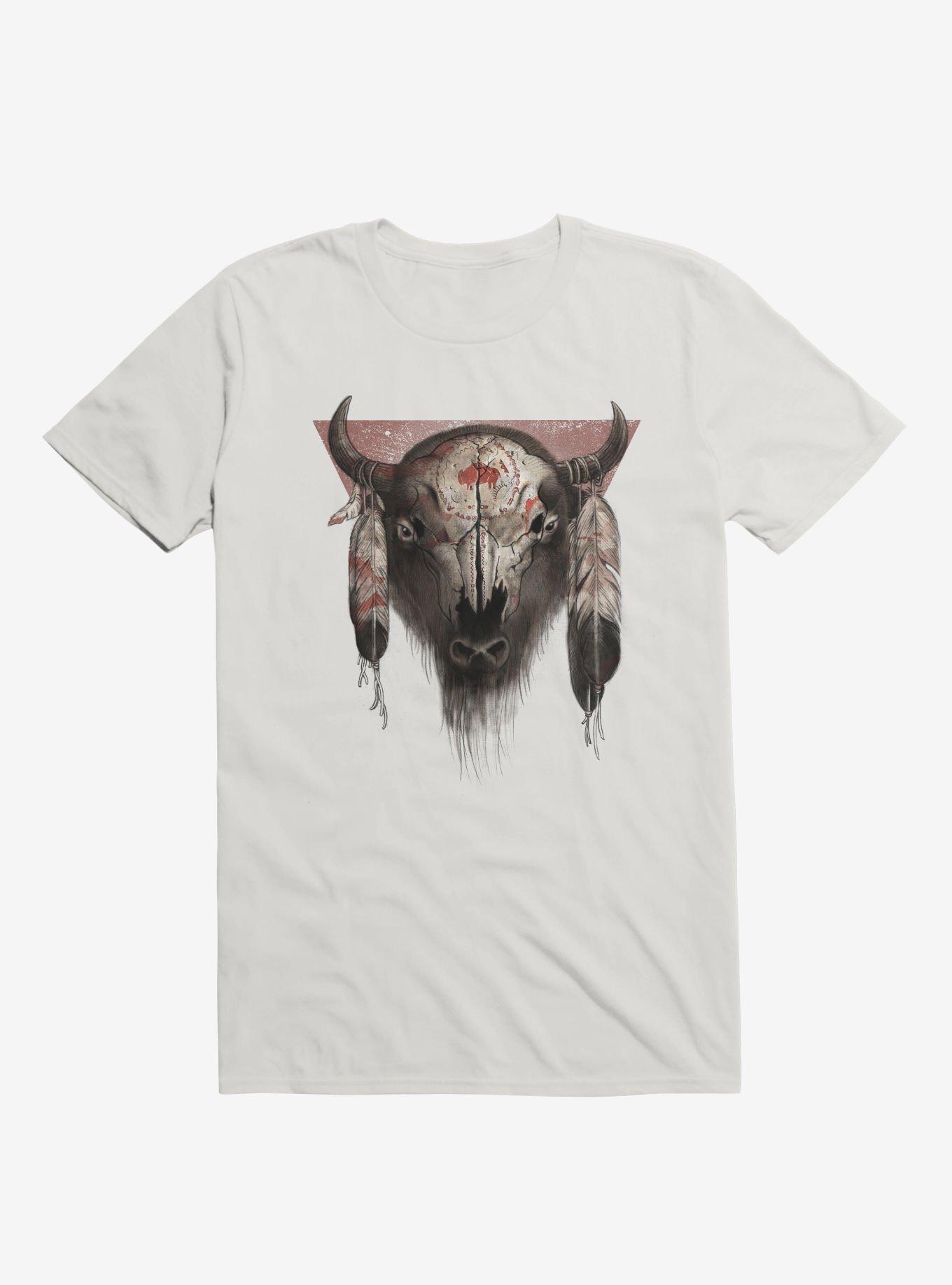 Tatanka Bison Head White T-Shirt, WHITE, hi-res